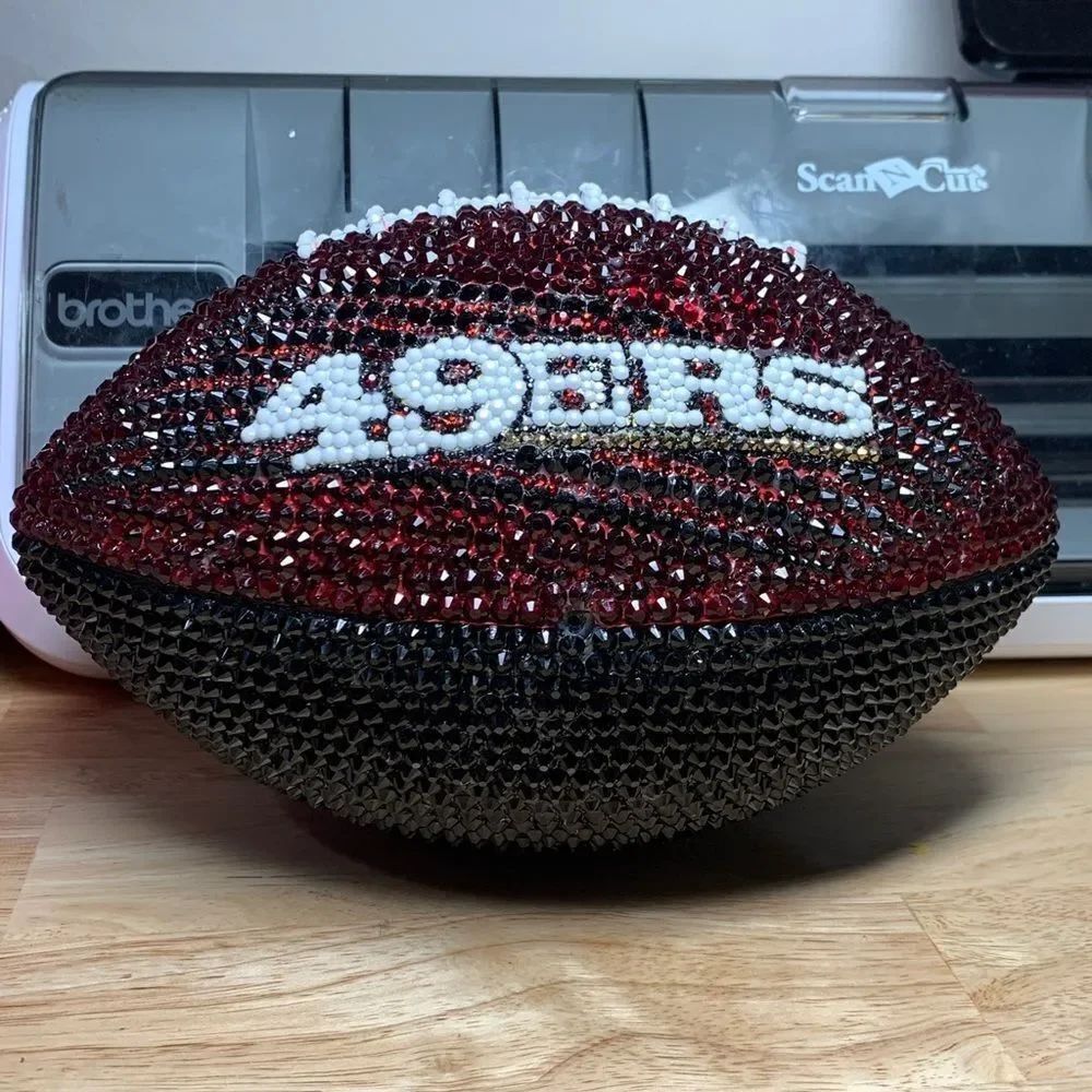 Custom Blinged Out youth size football - SF 49ers